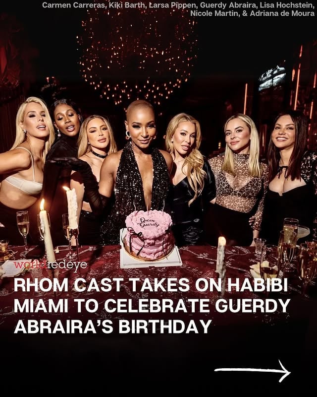 @guerdydesign headed to @habibimia to celebrate her birthday with the rest of the Real Housewives of Miami cast in style. ✨Surrounded by RHOM castmates and close friends @larsapippen, @lisahochstein, @kikibarth, @realadrianademoura, @alexiae_says, @stephshojaee, alongside RHOM alum @drnicolemartin and Rupaul’s Drag Race club @carmen_carrera, Guerdy partied the night away at Habibi Miami.The table was filled with laughter and excitement all night, highlighted by exclusive live performances from Habibi Miami’s entertainers. With belly dancers, percussionists, and roving performers bringing the energy right to their table, the performances kept the vibe electric and had everyone dancing all night long.
