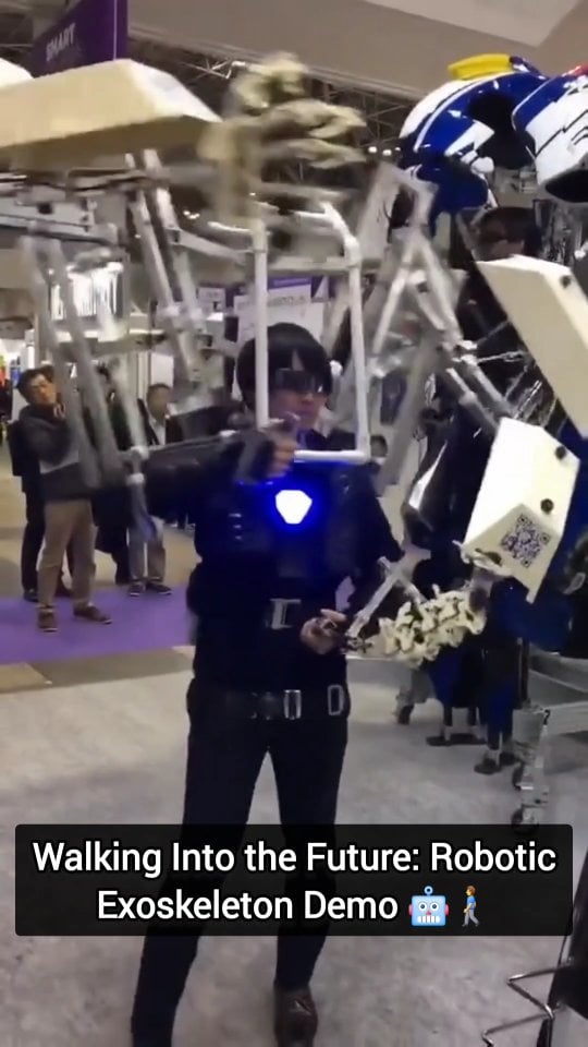 A person is demonstrating a robotic exoskeleton suit at what appears to be a technology or robotics exhibition. These wearable devices are designed to enhance human movement, strength, or mobility, often used in medical rehabilitation, industrial support, or military applications. The demonstration showcases how the suit responds to the user's movements, highlighting advancements in wearable robotics and assistive technology. Events like this allow attendees to see firsthand how such innovations can transform physical capability and improve quality of life.#Exoskeleton #WearableTech #RoboticsInnovation #AssistiveTechnology #TechExhibition #FutureOfMobility #HumanAugmentation #RobotSuit #RehabilitationTech #TechDemo #EngineeringMarvel by @aioverviews