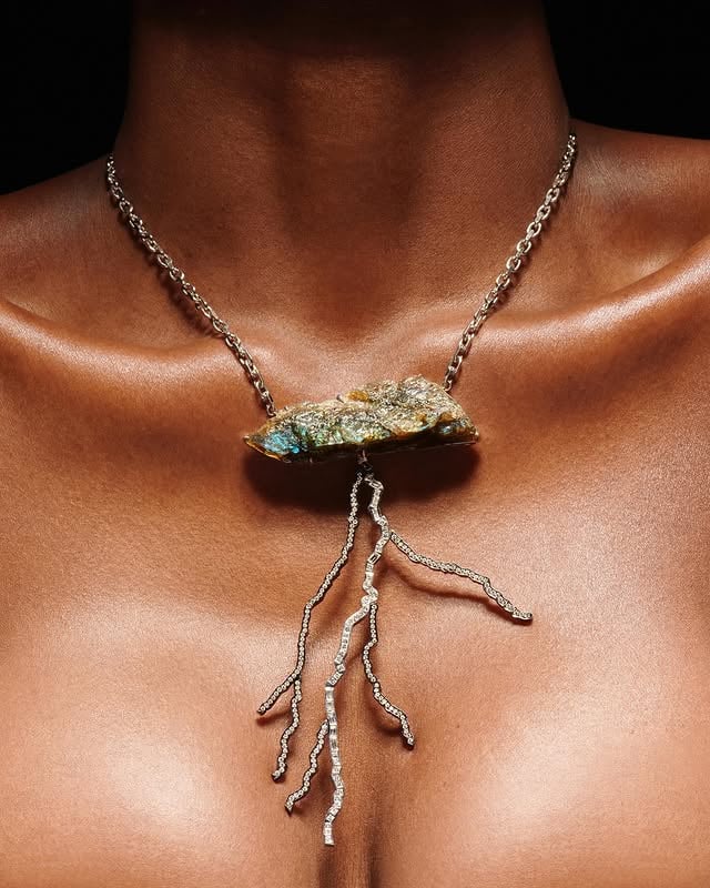 STORM ⚡️#necklace A #labradorite #stormcloud #diamond #ligtheningbolts SUPERNATURE collection. by @solangeazagury