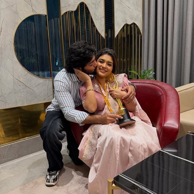 Celebrating My Queen and her State Award. 🏆✨ My biggest win wasn’t on a screen or a stage—it was YOU. Happy Valentine’s Day to the one who makes our world shine brighter. ❤️‍🔥 Forever your biggest fan Shabana. 🧿💎 by @aryan_offl