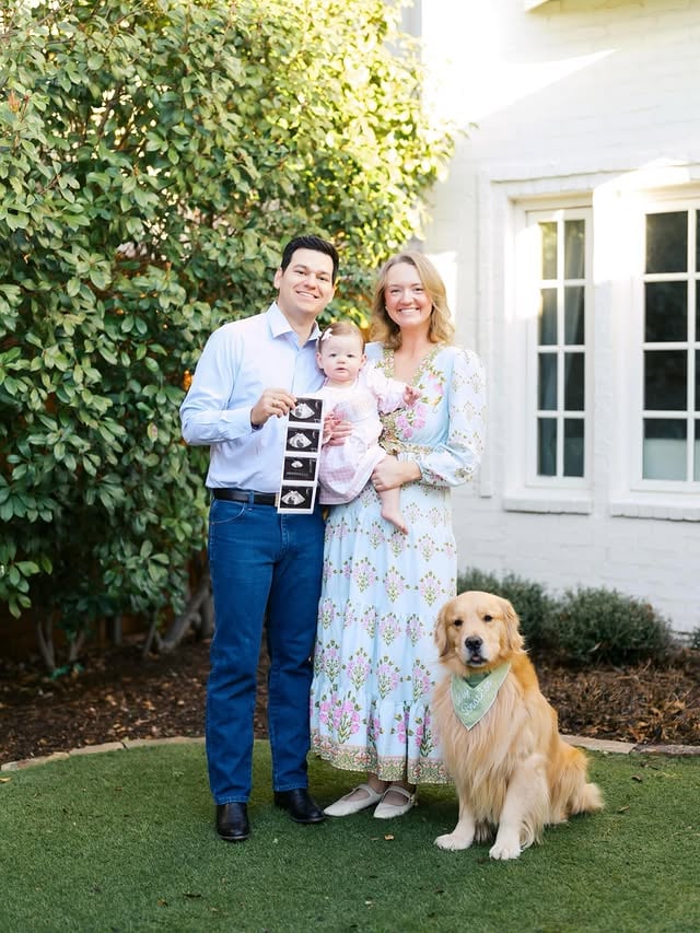 Here we go again!! Another little blessing coming in September 👼🤍 Thank you Lord for our growing family!(George is still processing the news 😂) by @alexmariedrum