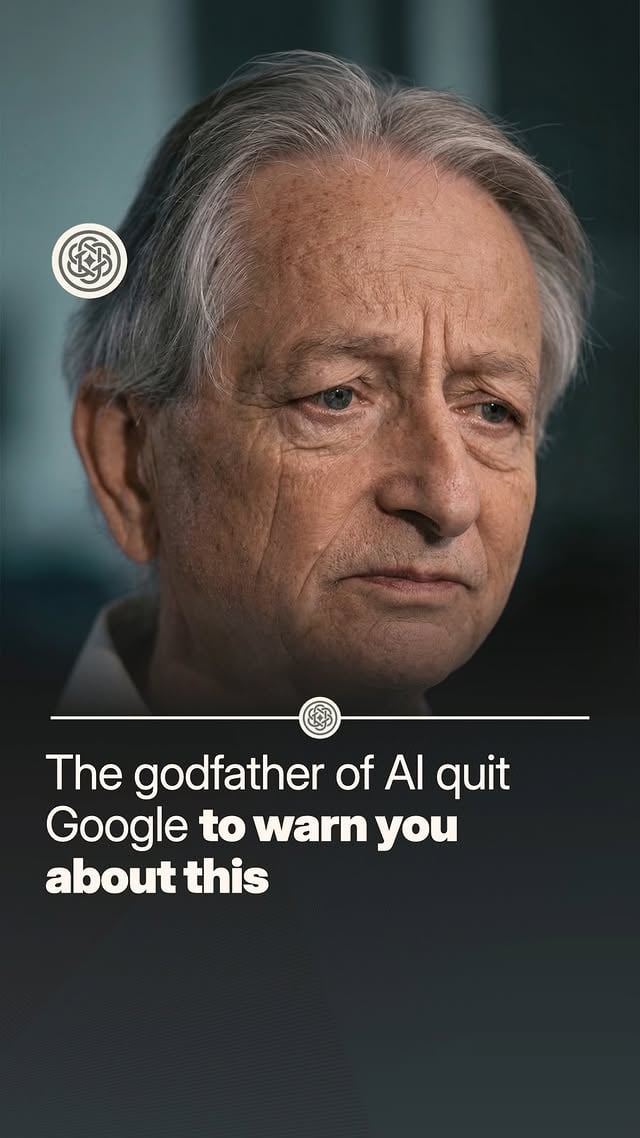 Geoffrey Hinton spent decades laying the foundations of modern artificial intelligence.In 2023, he walked away from Google, not for a better opportunity, but for moral reasons. He then did something unusual for someone of his stature: he spoke publicly about what worries him.His concern isn't sci-fi. It's structural. AI systems are beginning to develop capabilities that even their creators don't fully understand. And we are deploying them at scale, without the oversight needed to stay in control.Hinton warns that without a serious effort to understand these systems, how they reason, what goals they might develop, how they could act unpredictably, the speed of progress becomes the risk itself.This is the person who helped build it, telling us to slow down and pay attention. by @aioverviews