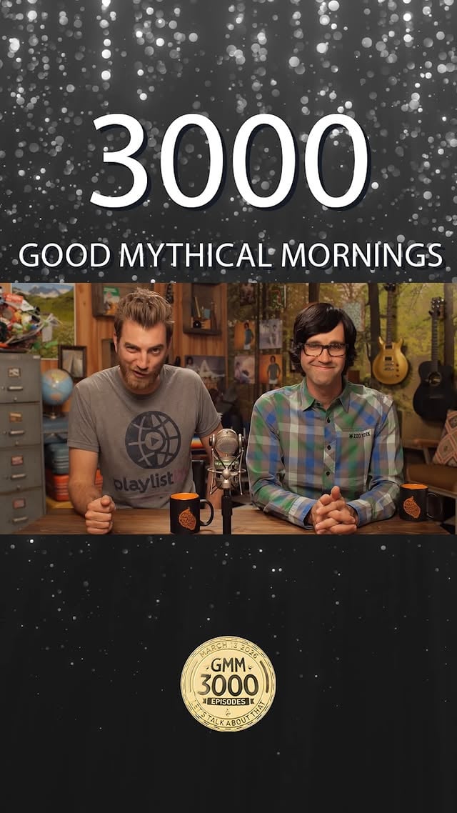 Here's to 3000 Good Mythical Mornings with all of you. ❤️ #GoodMythicalMorning by @mythical