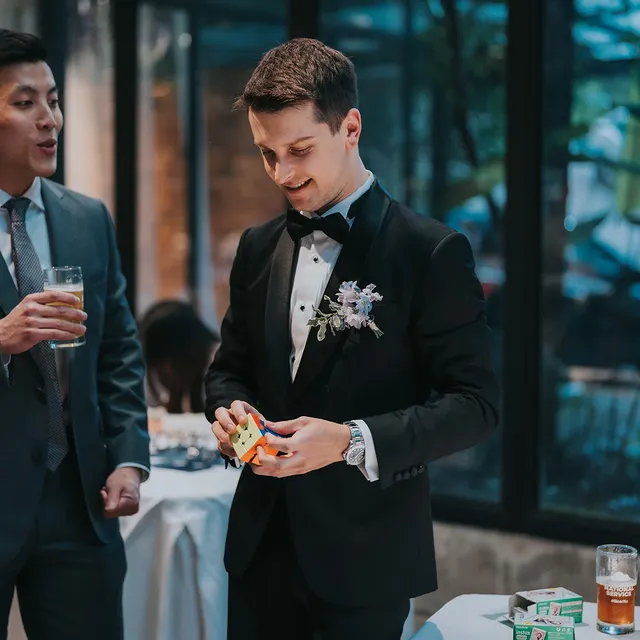 F&J's Wedding Open 2026 - any excuse for a cubing comp! 🥂💝🫶Pro Division:1st: Keaton Ellis (6.18)2nd: Philipp Weyer (6.57)3rd: Max Park (6.76)Casual Division:1st: Chloe Lim by @fzemdegs