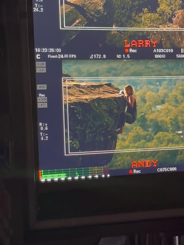 You made hanging off this cliff so worth while….Thank you for making @netflix APEX your number one film💜#APEX#1 by @charlizeafrica