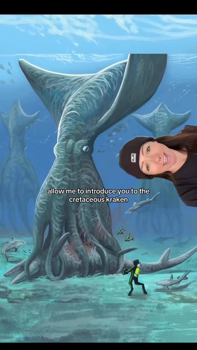 an absolute unit artist credits:@hodarinundu Yohei Utsuki#prehistoric #kraken #dinosaur by @lindsay_nikole