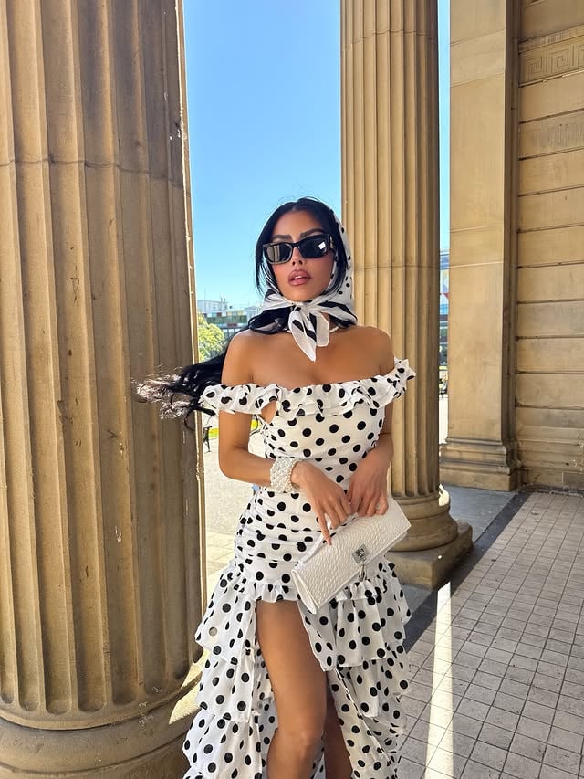 Connect the dots @FashionNova🔎’Diane Polka Dot Maxi Dress’ by @chloesaxon