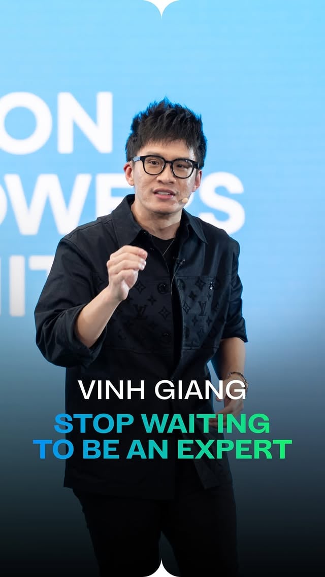 Imposter syndrome says you need a PhD to start… But Vinh Giang has a different rule!Watch what he does instead 🎟️ Join us at the 1 Billion Followers Summit1billionsummit.com by @1billionsummit