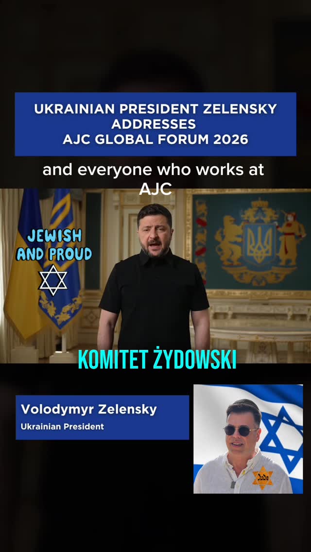 🇵🇱🇮🇱Przypomnijmy, czym jest AJC, czyli American Jewish Committee.To jedna z najstarszych i najważniejszych żydowskich organizacji na świecie, powstała w 1906 roku w Stanach Zjednoczonych, aby bronić Żydów przed antysemityzmem, walczyć o prawa człowieka i budować międzynarodowe sojusze dla bezpieczeństwa Żydów, Izraela i wolnego świata.Dzisiaj AJC obchodzi swoje 120 lecie i odgrywa ogromną rolę w relacjach między Stanami Zjednoczonymi, Europą, Izraelem i społecznościami żydowskimi na całym świecie.Dziękujemy prezydentowi Wołodymyrowi Zełenskiemu za pamięć o tej rocznicy i za jego wystąpienie do AJC.Dziękujemy również za realne działania w walce z antysemityzmem. Ukraina, pod przywództwem prezydenta Zełenskiego, przyjęła i podpisała ustawę przewidującą odpowiedzialność karną za antysemityzm, z karą sięgającą nawet 8 lat więzienia.To coś, czego w Polsce chyba nigdy się nie doczekamy.Prezydent Zełenski doskonale rozumie rolę żydowskiego lobby, żydowskiej dyplomacji i organizacji takich jak AJC w bezpieczeństwie Europy, Ukrainy, Izraela i całego wolnego świata.Bezpieczeństwo Ukrainy, bezpieczeństwo Izraela i bezpieczeństwo Zachodu są dziś ze sobą połączone bardziej niż kiedykolwiek.English in comments ⬇️ by @heathcliff_janusz_iwanowski_