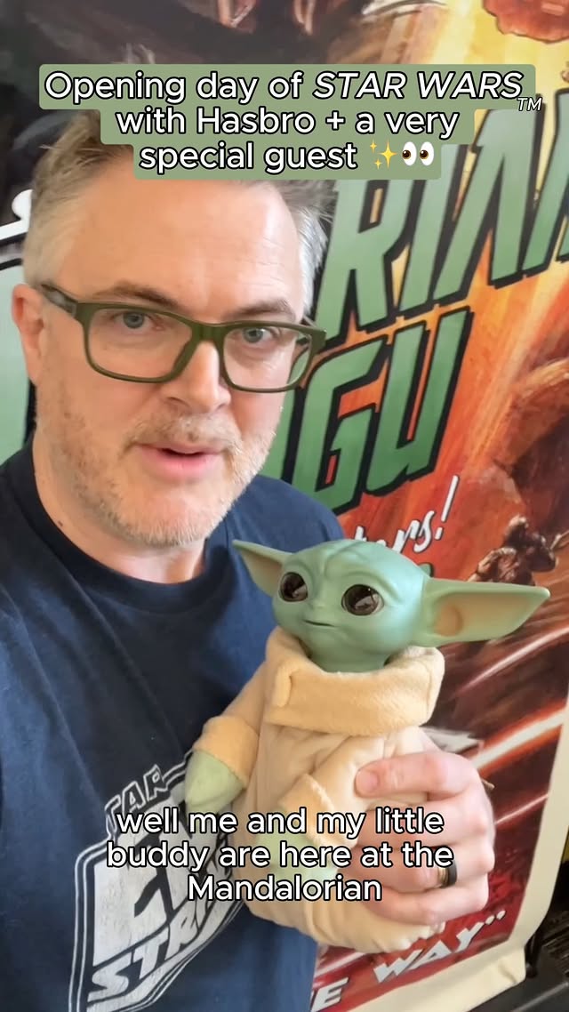 Not your average day at the office: watching the newest Star Wars film on opening day with Action Buddy Grogu🌌🎬 by @hasbro