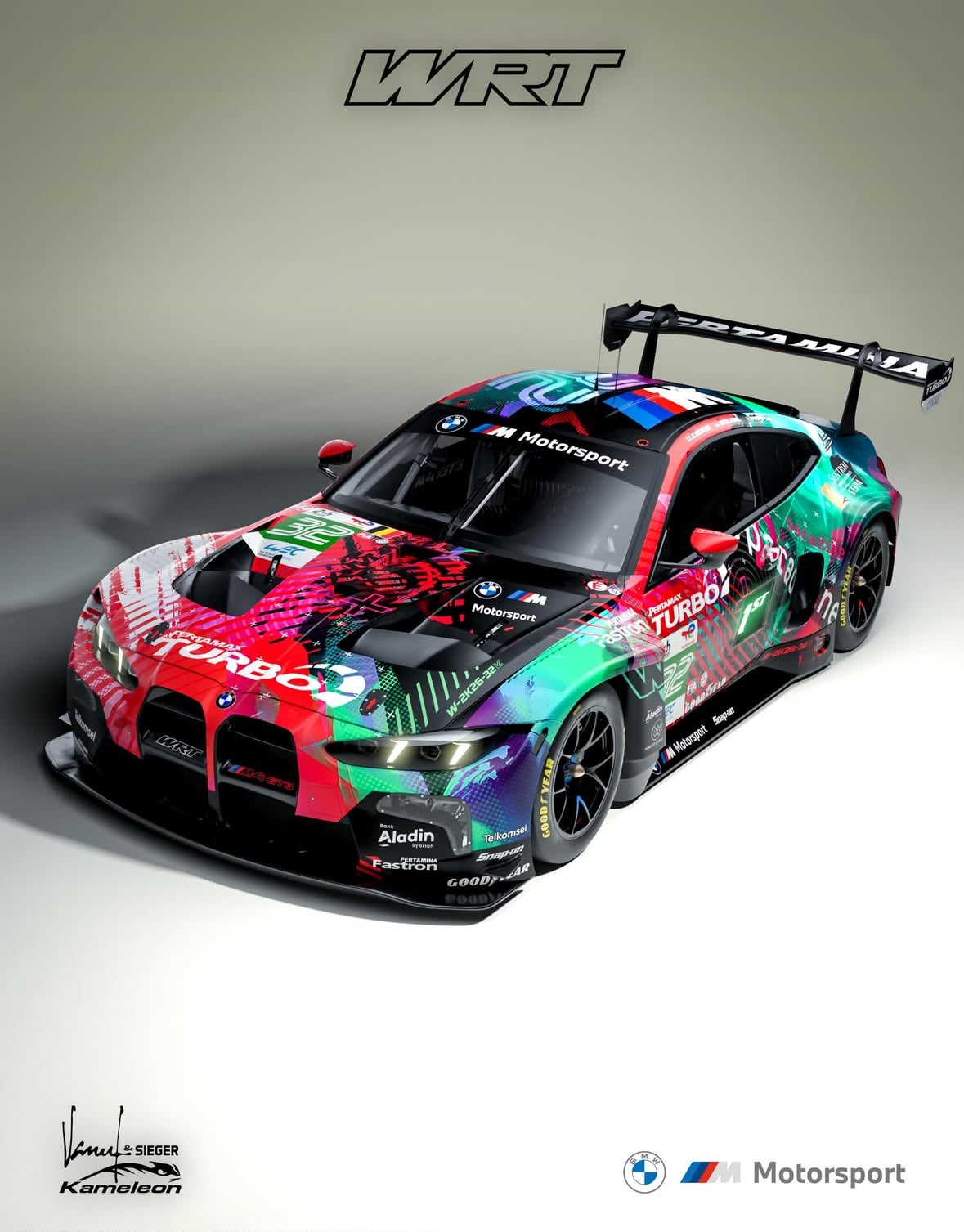 Reveal your hidden potential 🎨 

Team WRT’s #32 LMGT3 Le Mans livery brings together the colours of the full-season campaign while introducing new shades that represent what is still to come.

Inspired by artwork from Darren Leung’s company, Paradine, the design is built around the idea of revelation - uncovering new perspectives, new possibilities and untapped potential.

Darren explains it through the concept of Homeorhesis - the drive to thrive.

“We are not ultimately concerned with staying where we are, it is always about where we want to be. It is thriving. It is the tendency of living things to strive toward a better state.”

It is more than a new look for Le Mans for Darren, Sean Gelael and Augusto Farfus’ BMW M4 GT3 EVO, the livery reflects a mindset, always moving forward, always pursuing what comes next.

Because potential means little if it stays hidden. 🏆