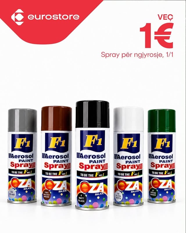 Jepini jetë sipërfaqeve tuaja me spray për ngjyrosje në nuancat që ju nevojiten – ideal për metal, dru, plastikë dhe shumë më tepër.✅ Tharje e shpejtë✅ Mbulim i mirë✅ Përdorim i lehtë✅ Veç 1€ / copë by @1eurostore