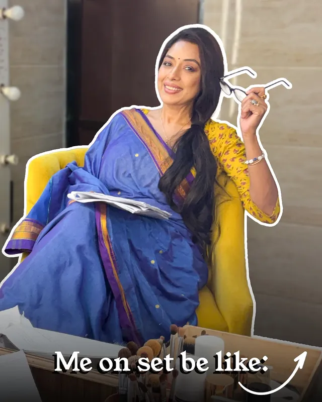 Me on set be like:“Kaam bhi karna hai…par content bhi toh banana hai.” 🎬🤭#BehindTheScenes #BTS #anupamaa #rupaliganguly #actorlife by @rupaliganguly