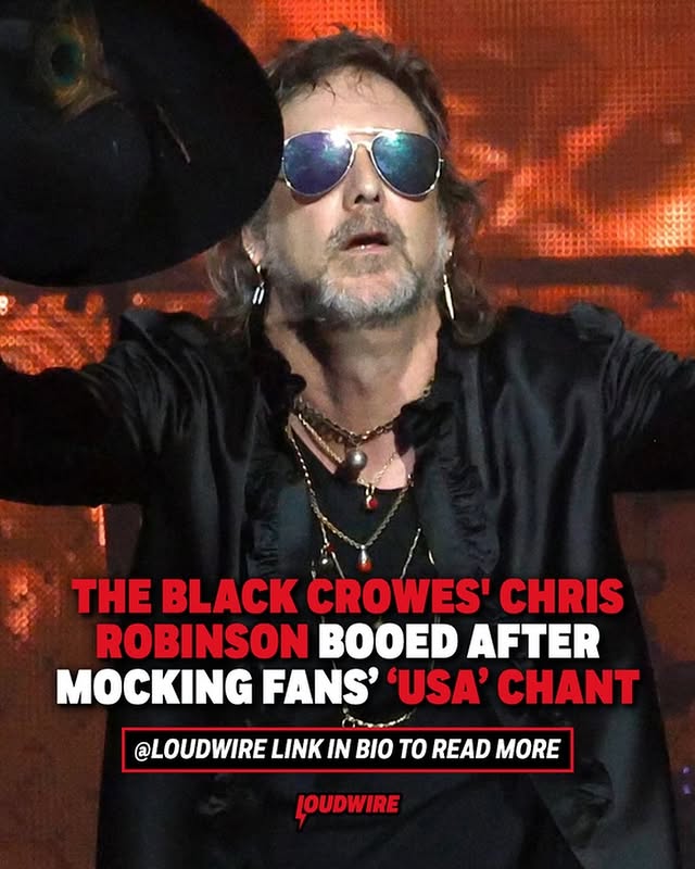 According to TMZ, the trouble began when an image of the band’s black crow mascot dressed as Uncle Sam appeared on a screen behind the stage, prompting some members of the crowd to chant “U.S.A.” by @loudwire