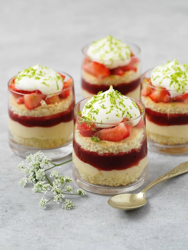 Jordgubbstårta för lata dagar stavas jordgubbstårta i glas 😍 Tryck på länken i min profil för recept ❤️ by @camillahamid
