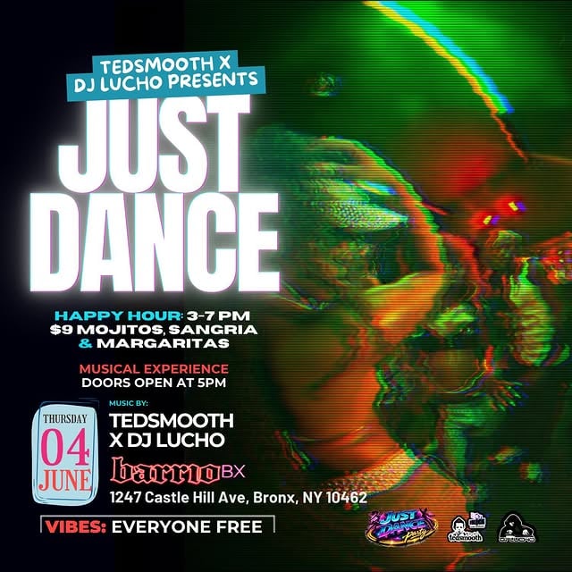 Hands down the HOTTEST PARTY IN NYC returns to @barriobx this Thursday June 4th!! @tedsmooth x @djluchony Just Dance Party!!! As always get there early and bring your dance shoes!! 🕺💃 by @tedsmooth