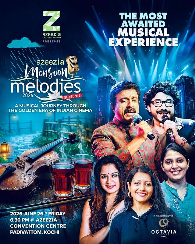 The most awaited musical experience !AZEEZIA MONSOON MELODIES 2 @azeeziaconventioncentre #musical #liveperformance #evergreen #melodies #formusiclovers by @akhilaanandofficial