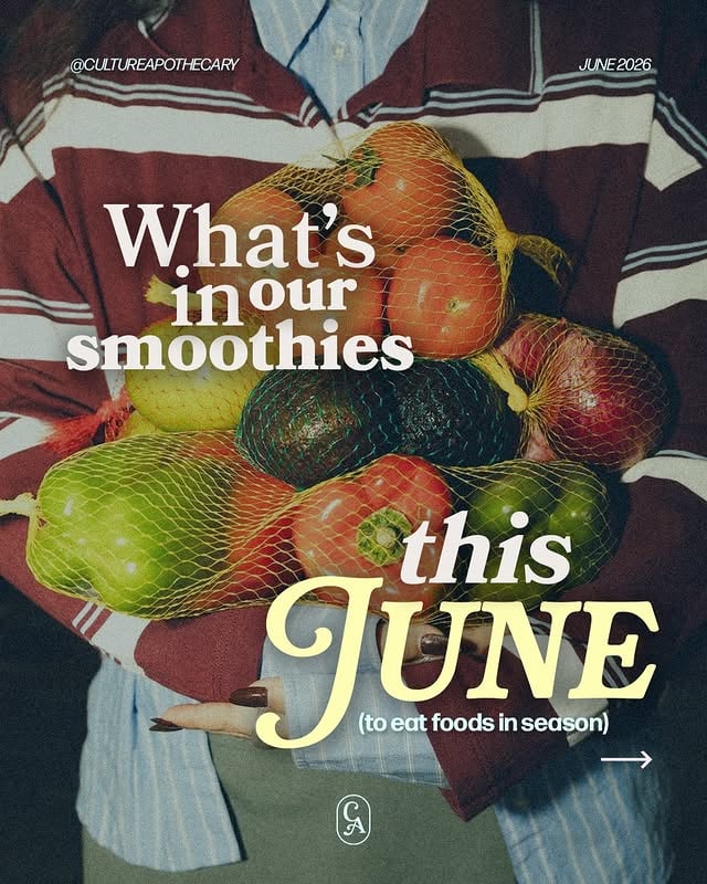 Summer is here, which means it’s time for smoothies 🥛 Here’s a list of recipes to incorporate your seasonal veggies into a non-toxic smoothie, perfect for the hot days ahead ☀️Comment “JUNE” and we’ll send you the link to our episode with @josephinemusco_ to learn more about how microplastics are hiding in your daily life, and what to do to avoid it 👀 by @cultureapothecary
