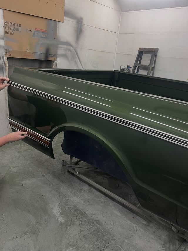 🔥 Back at Cornerstone Auto Fab and the boys didn’t waste any time.While I was away, the team was laying down paint on our ‘72 C10, and it’s safe to say this one is going to turn some heads. The color is popping, the trim is going on, and this classic Chevy is starting to come to life.Huge shoutout to the crew for keeping things rolling while I was gone. Can’t wait to show you what’s next on this build.#freshpaint #wetpaint #freshpaintjob #72c10 #72c10shortbed by @autometaldirect