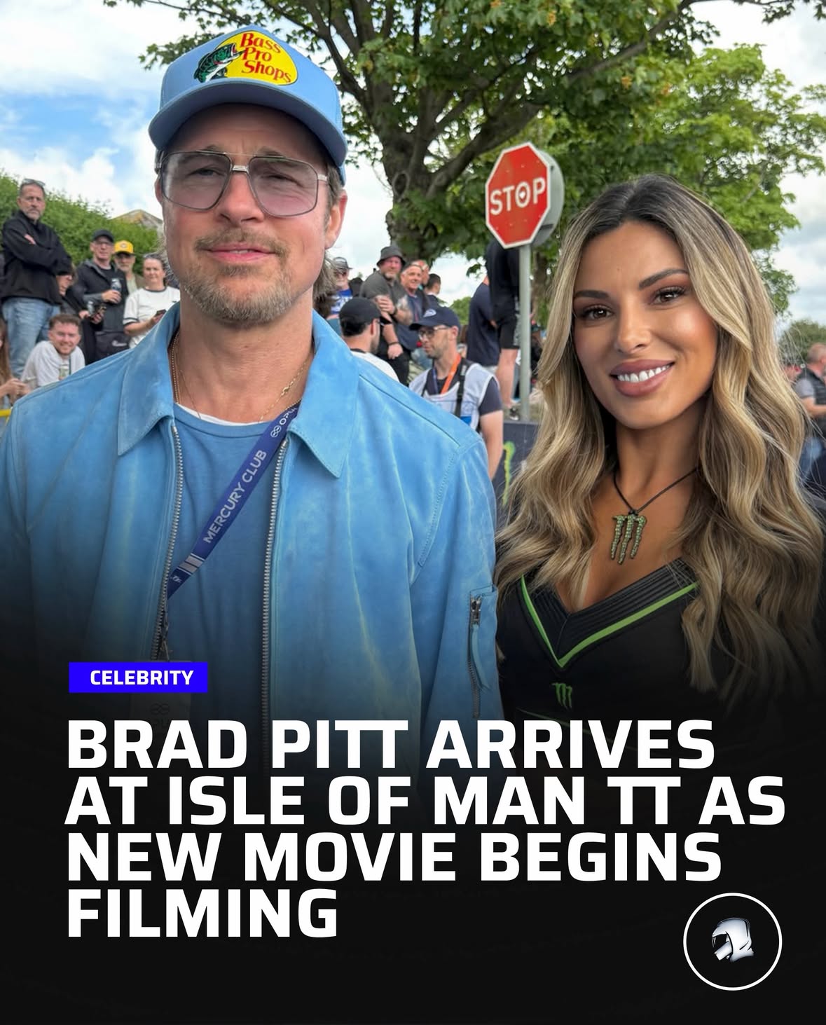 SWIPE TO WATCH: Brad Pitt has arrived on the Isle of Man TT race as filming continues for Isle of Man TT, the new Amazon MGM Studios road racing movie starring Channing Tatum. Pitt, who is producing the project through Plan B, was spotted by fans taking in the TT firsthand and reacting to the speed, sound, and danger of the legendary road race.

Production began on the island on May 22, with cameras capturing the real atmosphere of an event where riders race closed public roads at nearly 200 mph. For Hollywood, it marks the first major feature film built around the TT. For the island, it could be the moment one of motorsport’s most extreme races reaches a new global audience. #SpeedSuspects 

📸: @barbaraamerigo / @amadeusphotography / @scars_racing / @ducatiuk / @chloe.eb / @jorgelopezfont / @juanbertheau