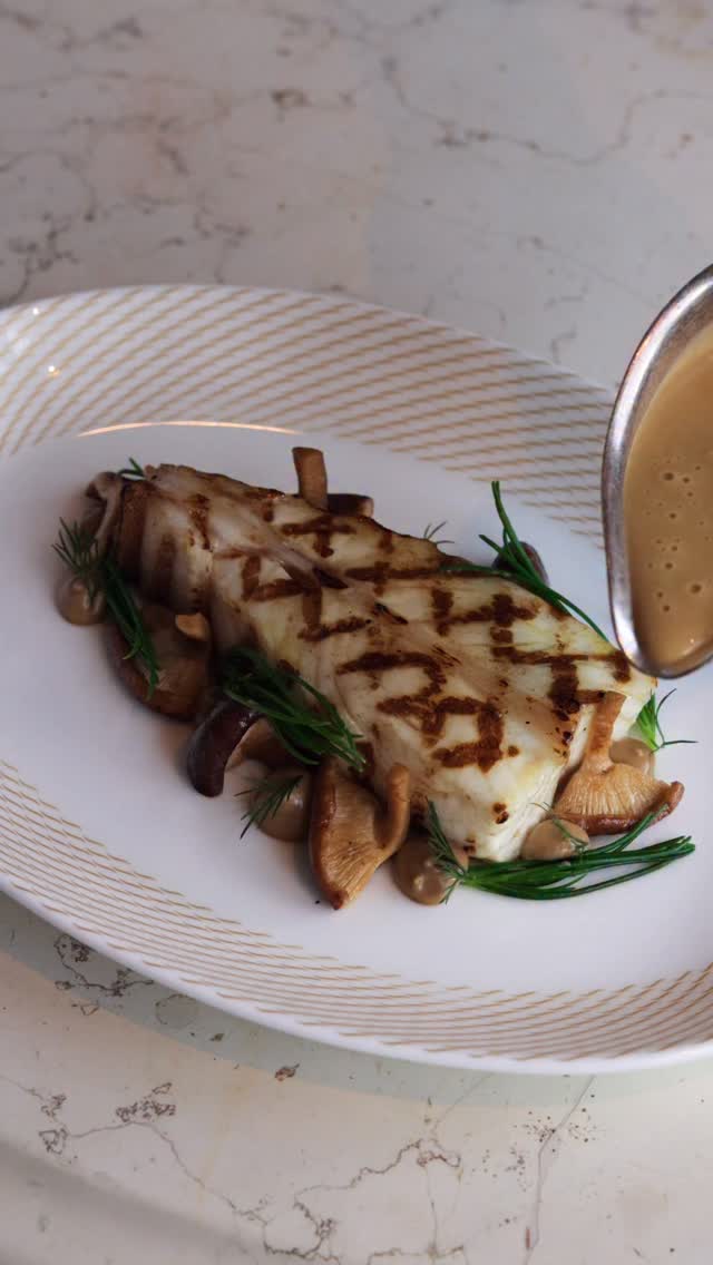 Join us this June and tuck into our stunning grilled halibut with sauce Vin Jaune, shiitake mushrooms and pickled mustard seed - wonderful job @riverrestaurantbygordonramsay team ! by @gordongram