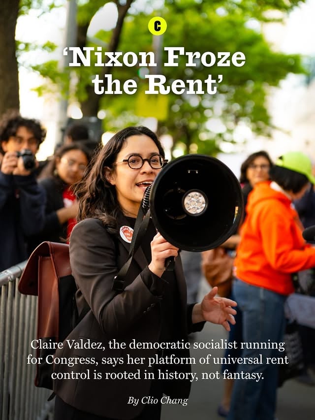Claire Valdez rents her Ridgewood two-bedroom apartment and is running to take over Nydia Velázquez’s open congressional seat in District 7, which is, like most of the city, a constituency that’s majority tenant. Valdez has fellow democratic socialist Zohran Mamdani’s support in a primary against Brooklyn borough president Antonio Reynoso. Per the latest polling, Valdez and Reynoso are pulling similar support, though most voters describe themselves as undecided about what they’ll do come the June 23 election.On Tuesday, Valdez shared her housing plan with us as an exclusive: The 36-year-old assemblymember is running on universal rent control, a federal version of New York’s Good Cause Eviction, the creation of new public housing, and a more aggressive approach to taking properties away from landlords with records of neglecting their buildings.Some of this aligns with what Mamdani is trying to do in the city, but the particulars are different — how does a federal approach to tenant protections even work? Clio Chang spoke with Valdez about her plan, what she’s learned from the mayor’s short time in office, and how she thinks any of this can actually get done if she makes it to Washington.Read their full conversation at the link in our bio.Photo: Karya Schanilec by @curbed