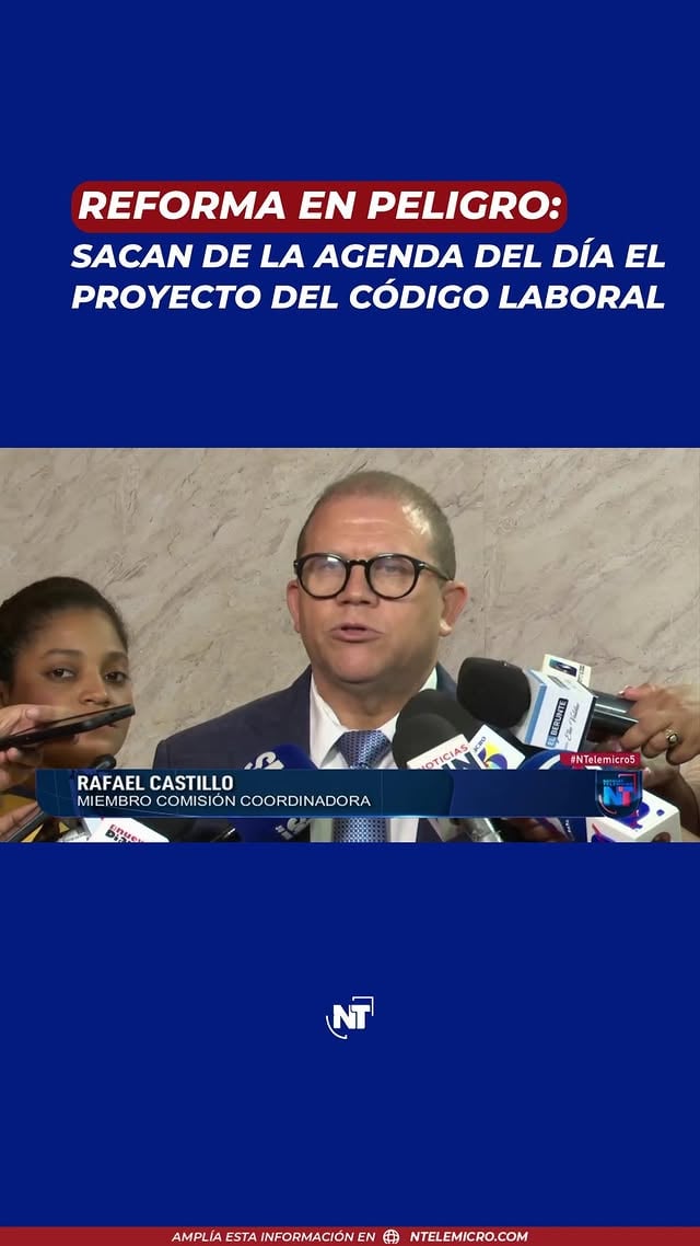A pesar de que se tenía previsto que este miércoles se conocería en segunda lectura el Código Laboral, la Cámara de Diputados sacó el proyecto de la agenda, dándole largas a la incertidumbre de la sociedad que espera con ansias la reforma.#ReformaLaboral #NTelemicro5 #PrimeraEmisiónNT5