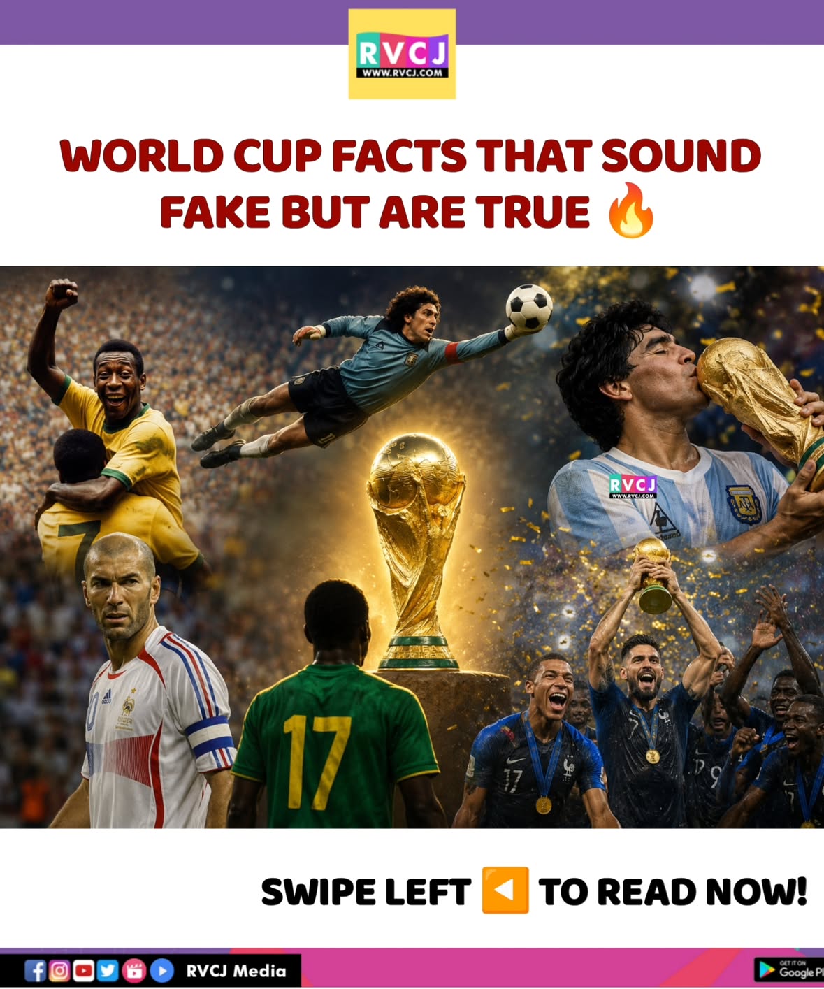 The FIFA World Cup is full of stories that sound unbelievable… but every single one is true. 🌍🏆🤯

From historic firsts to records that may never be broken, these facts prove why football's biggest stage never stops surprising us. ⚽✨

Which World Cup fact shocked you the most? 👀

#FIFAWorldCup #WorldCup #FootballFacts #Football #Soccer