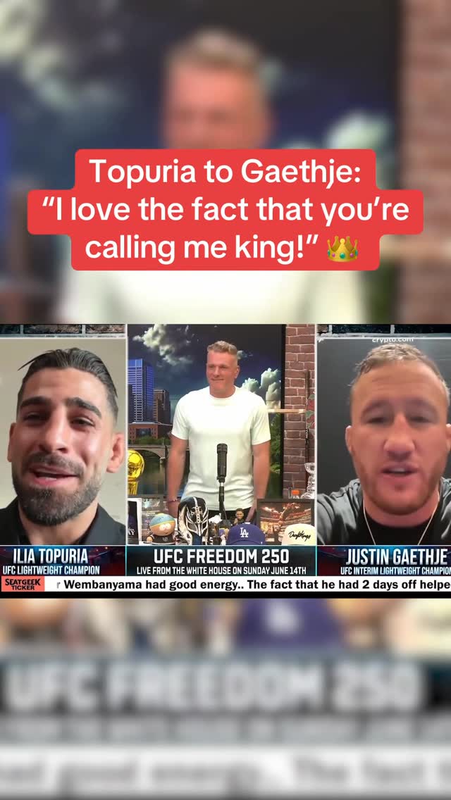 Topuria and Gaethje went at it 😳 (via @patmcafeeshow)