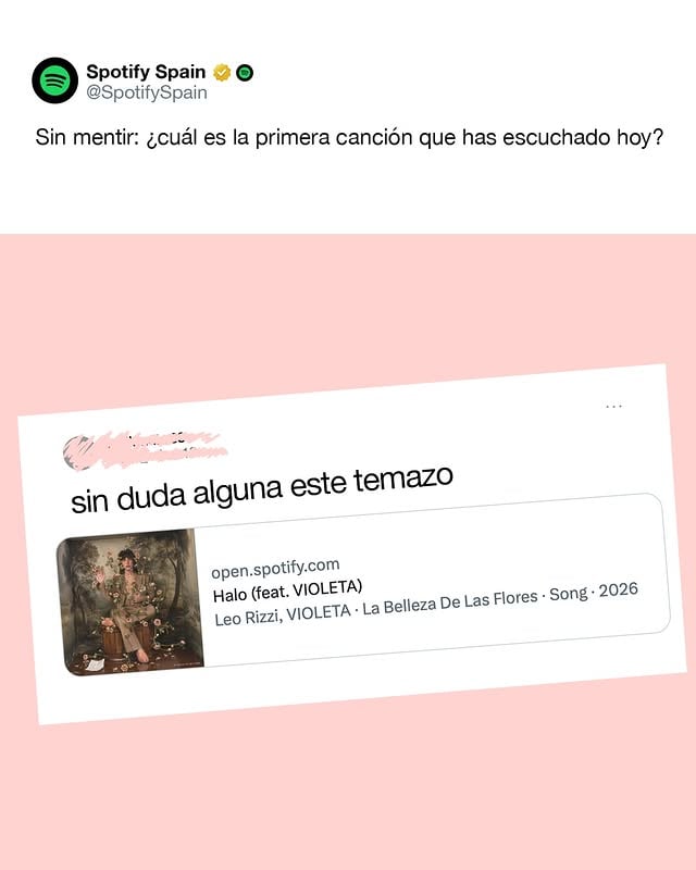 ¿Cuál es la primera canción que tú 🫵 has escuchado hoy? by @spotifyspain