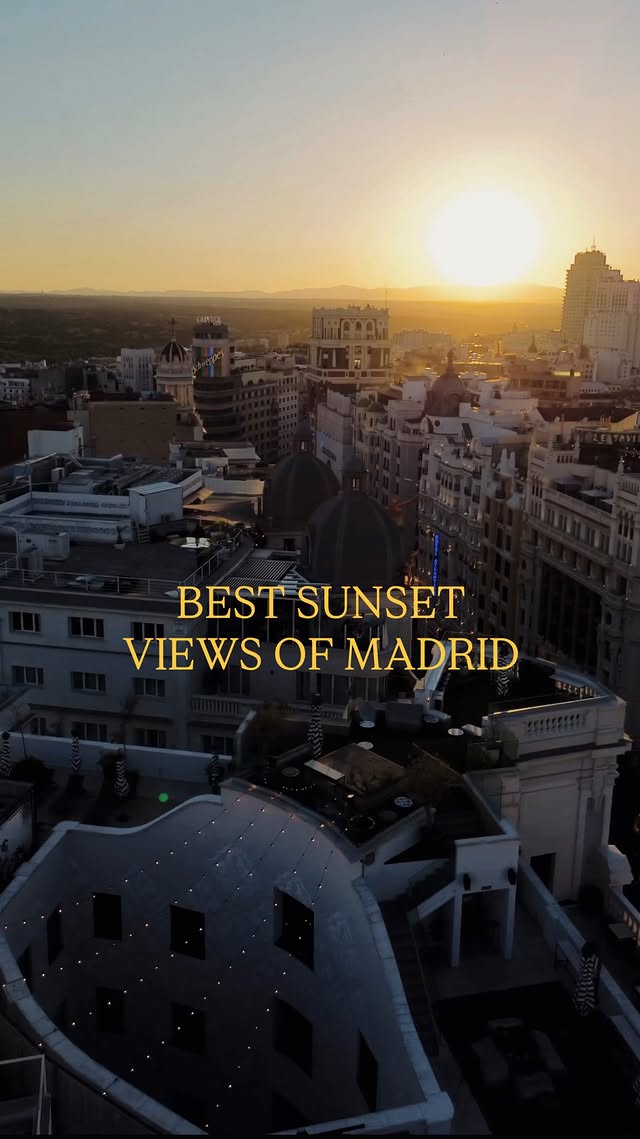 The sunset views at @pestanacr7 rooftop are everything 📍Gran Vía, Madrid#PestanaCR7Hotels #Madrid #Sunset #GranVia #CristianoRonaldo by @christina.m.schmidtt