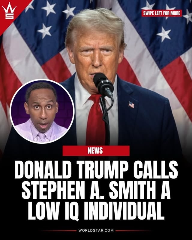 #DonaldTrump takes a shot at Stephen A. Smith, calling him a “low IQ individual.” 👀