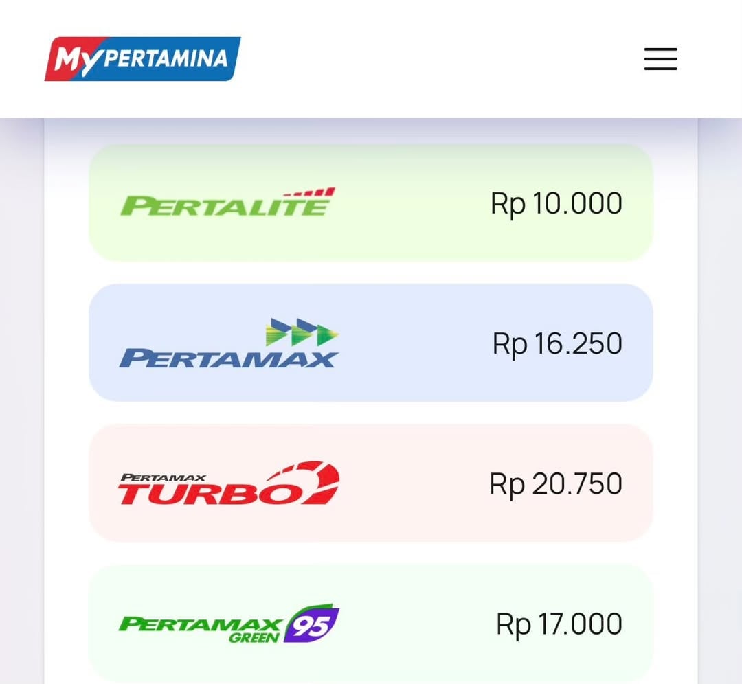 🚨 RESMI: PERTAMAX NAIK JADI Rp16.250 PER LITER!

Per 10 Juni 2026, Pertamina melakukan penyesuaian harga bensin Pertamax dan Pertamax Green:

- Pertamax: Rp12.300 ➡️ Rp16.250 (naik Rp3.950 per liter)
- Pertamax Green: Rp12.900 ➡️ Rp17.000 (naik Rp4.100 per liter)

Adapun harga BBM Pertamax Turbo, Pertamina Dex, DexLite, dan Pertalite tidak mengalami perubahan.

WOW WOW WOW JUST WOW 😱