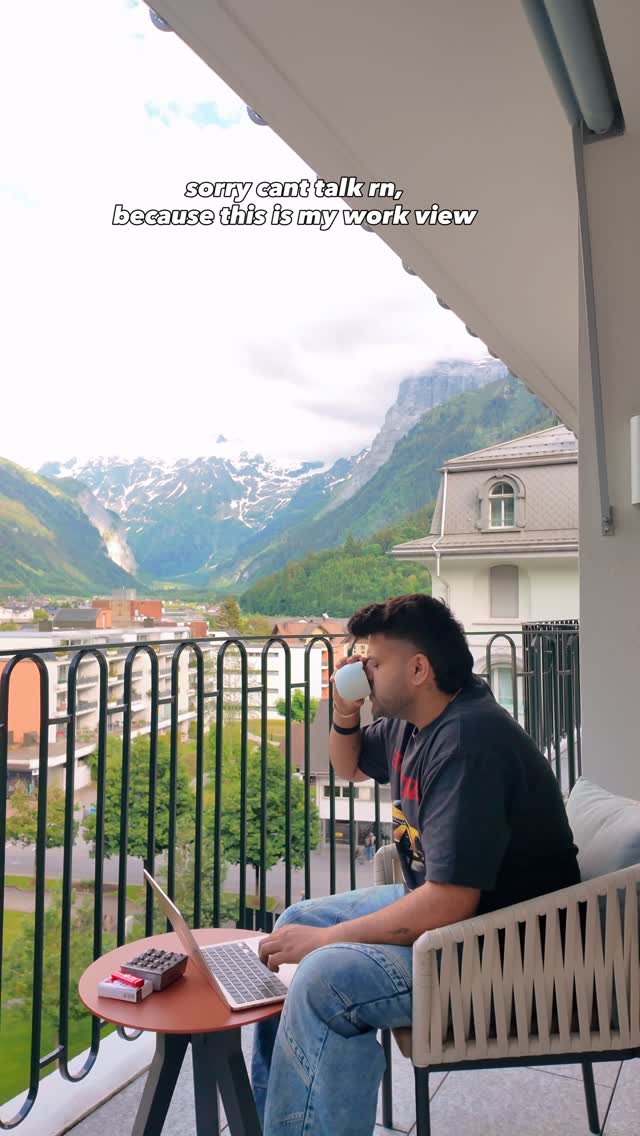 In love with the view!🇨🇭@kempinski.engelberg @switzerlandin 🏔️ by @addykumarr